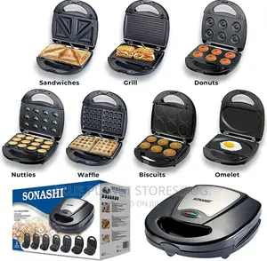 SONASHI 7-in-1 Multi Snack Makers \\ 640 - 760w \\ SSM-862