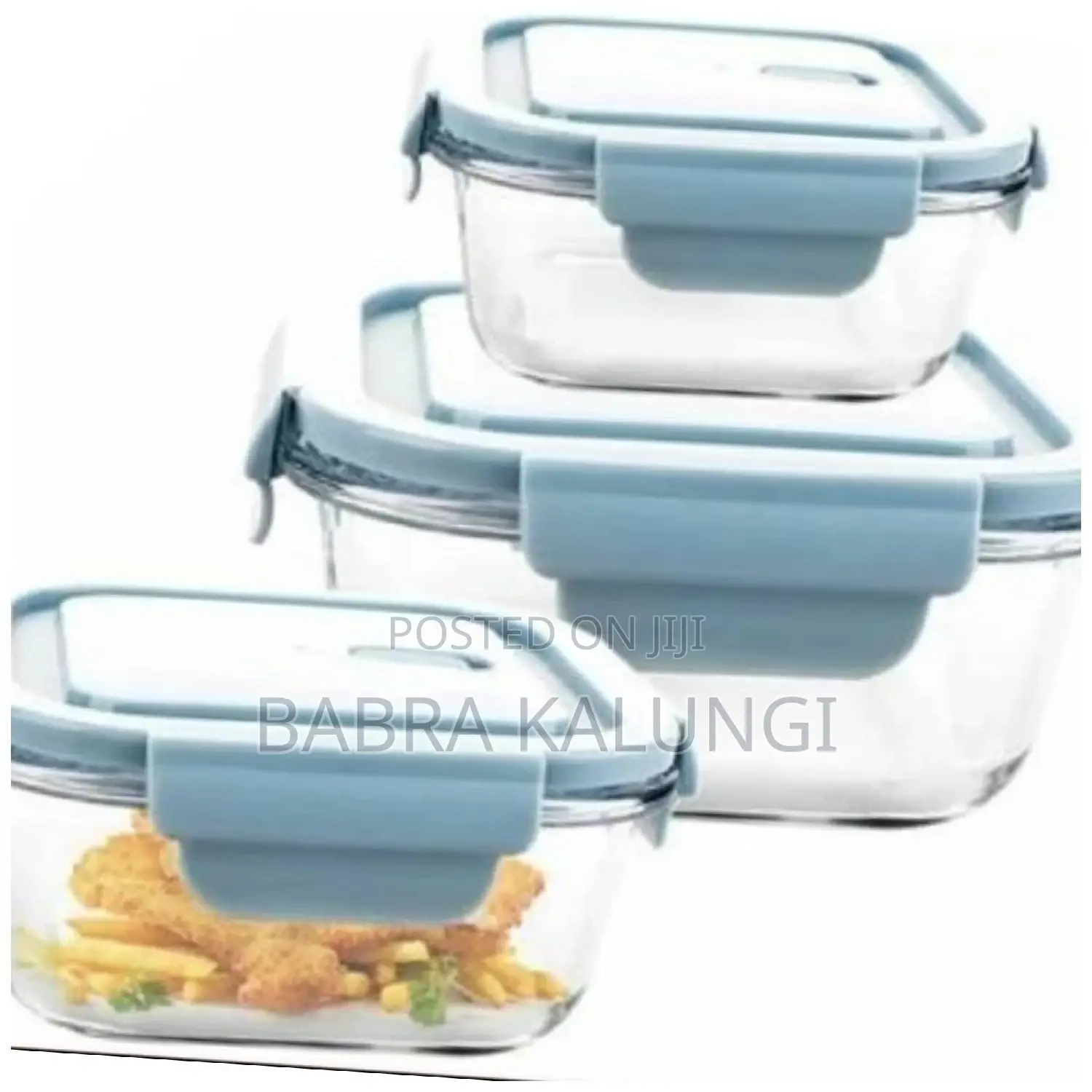3 PCS Glass Food Storage Containers Set