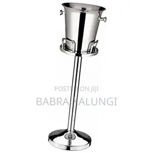 Stainless Steel Campaigne,Wine Ice Bucket Holder _ Silver