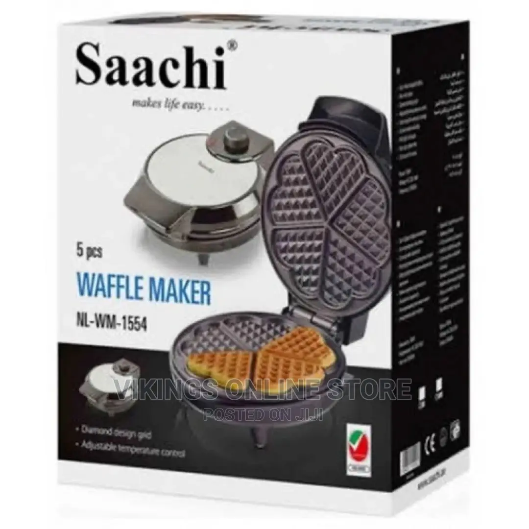 Waffle Maker With Mini Heart-Shaped Waffles, Saachi,