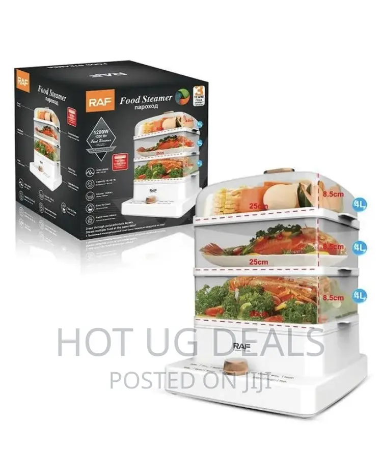 3 Tier Electric Food Steamer Pot With Display, Timer Fuction