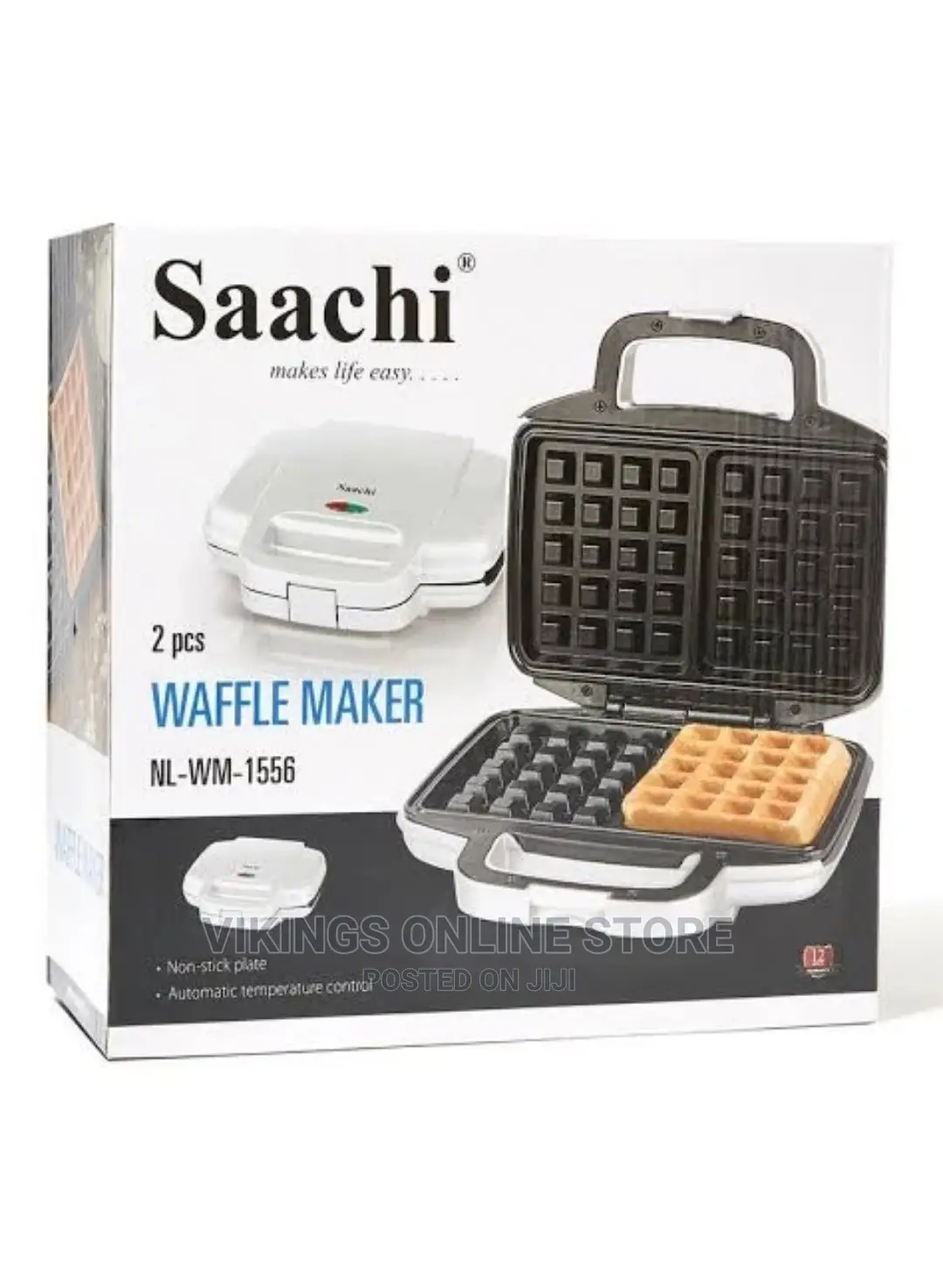 Saachi 2pcs-Square Waffle Maker,