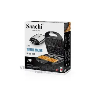 Saachi 4pcs-Square Waffle Maker, Black, NL-WM-1562