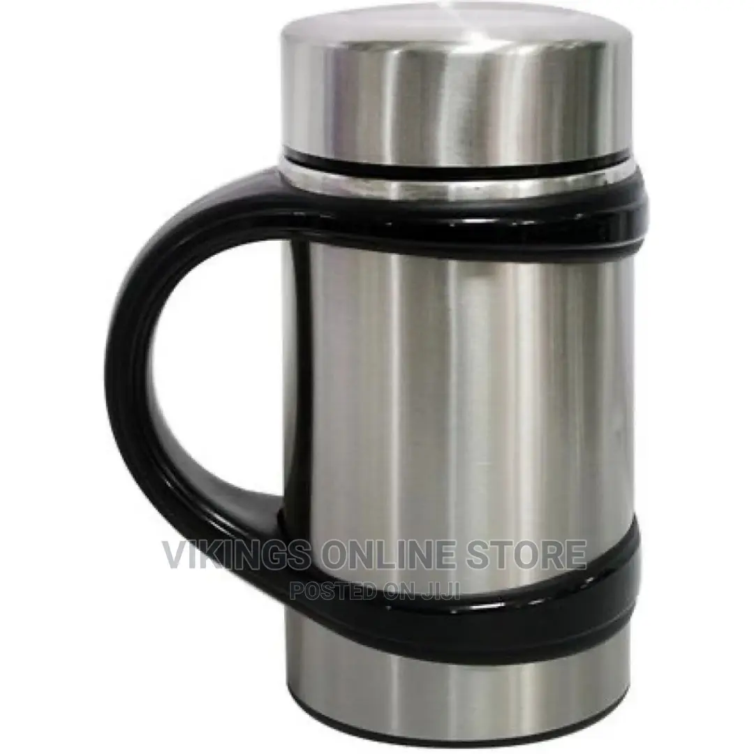 Zego Hot Cold Vacuum Cup, 480ml – Silver, Black