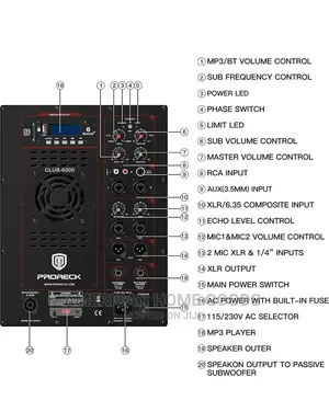 PRORECK Club 6000 15" 6000W Bluetooth/Usb Line Array Woofers