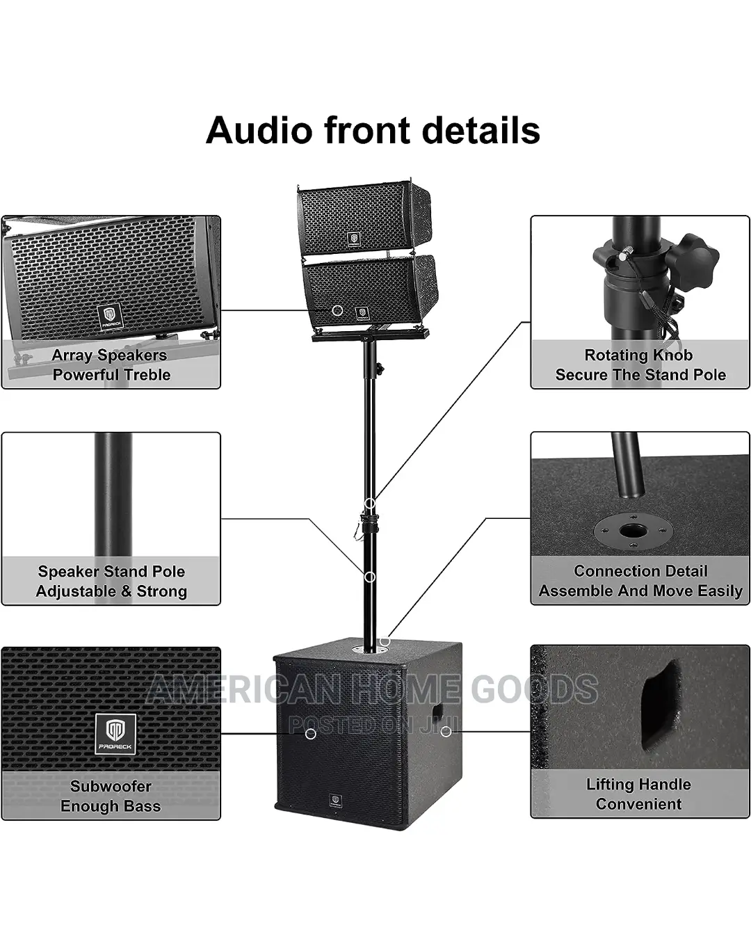PRORECK Club 6000 15" 6000W Bluetooth/Usb Line Array Woofers
