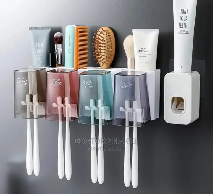 Toothbrush Holder and Toothpaste Dispenser