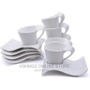 6 Cups and 6 Saucers – White