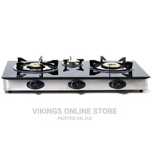 Saachi Triple Burner Gas Stove – Black