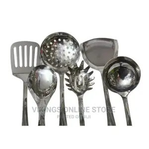 7 Piece Kitchen Tool Cooking Utensils/Serving Spoons-Silver