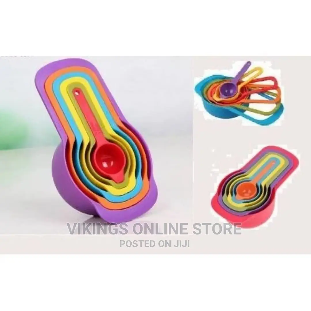 6 Piece Kitchen Measuring Spoons and Cup Set – Multi-Color