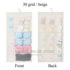 Double Sided 24 Pockets Socks,Bra,Underwear Bag Organizer