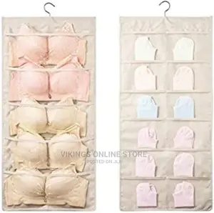 Double Sided 24 Pockets Socks,Bra,Underwear Bag Organizer