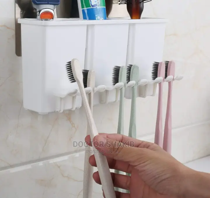 Wall Mountable Toothbrush Holder/ Cosmetics Holder