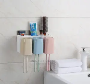 Wall Mountable Toothbrush Holder/ Cosmetics Holder