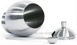 Egg Shaped Metallic Sugar Bowl Seasoning Pot With Spoon,