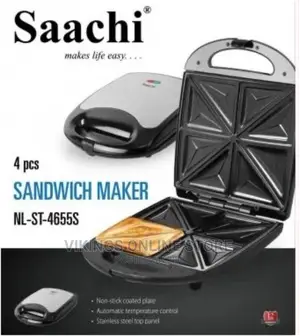 Saachi 4 Slice Sandwich Maker/Toaster,Grill- Black