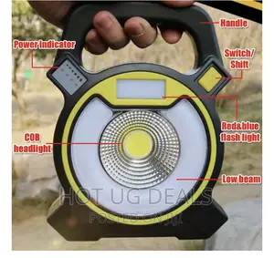 Solar Rechargeable Led Flood Light - Black