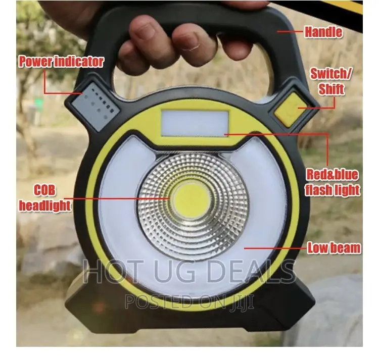 Solar Rechargeable Led Flood Light - Black