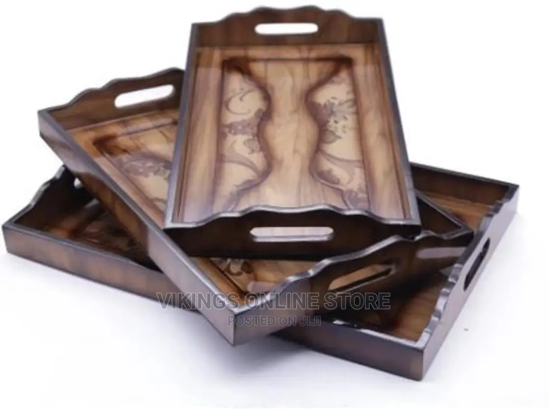 Set of 3 Wooden Serving Trays – Big