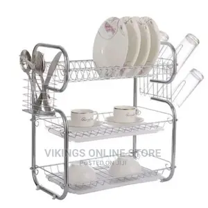 3 Tier Stainless Steel Dish Draining/Drying Rack – Silver