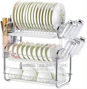 3 Tier Stainless Steel Dish Draining/Drying Rack – Silver