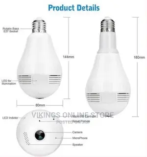 360 Degree Wireless IP Camera Bulb Light Wifi Camera