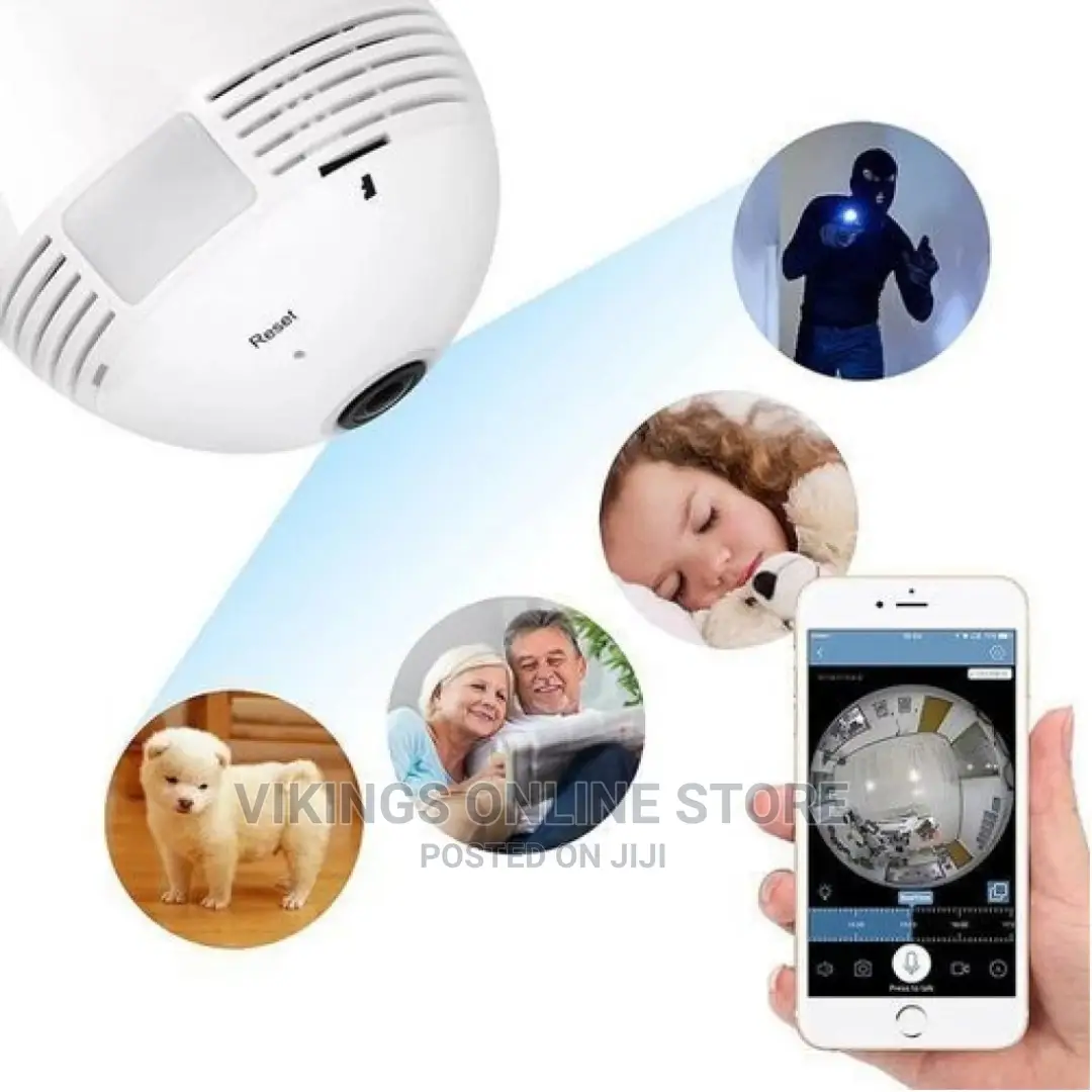 360 Degree Wireless IP Camera Bulb Light Wifi Camera