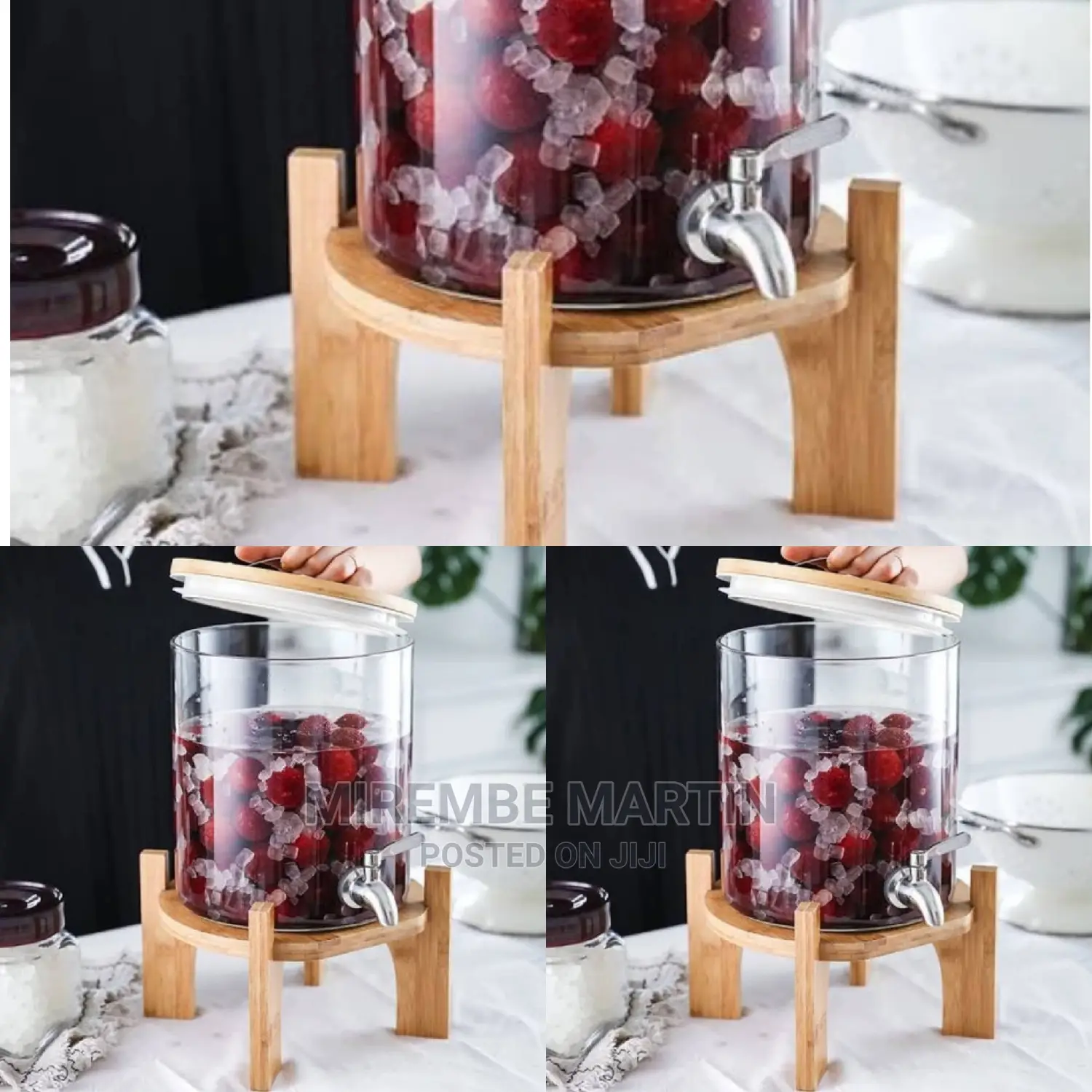 Glass Juice Dispenser With Stand