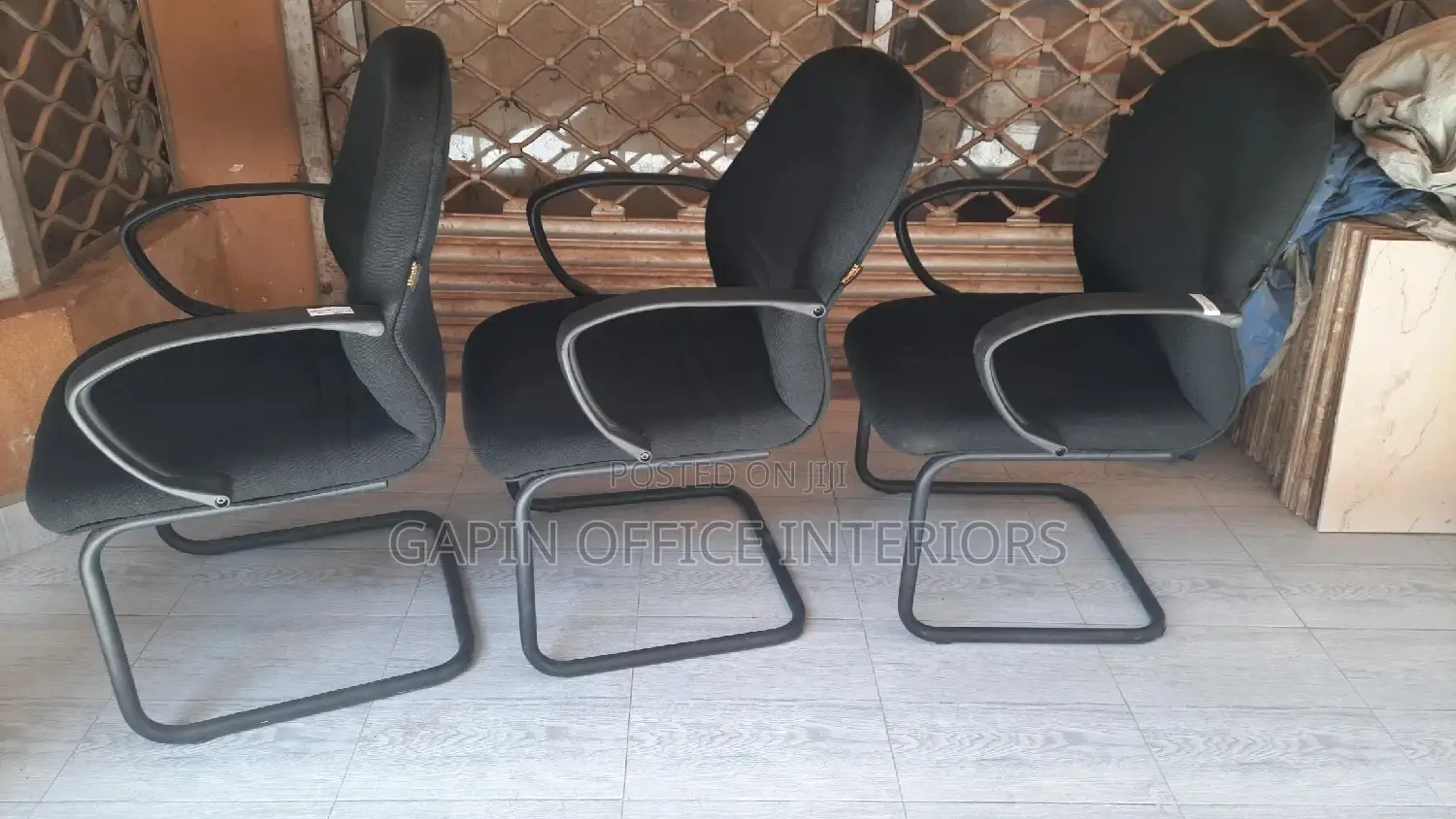 Non Rotating Office Chairs, 3 Pieces