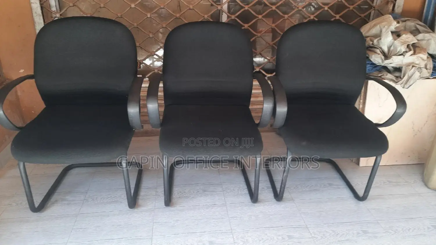 Non Rotating Office Chairs, 3 Pieces