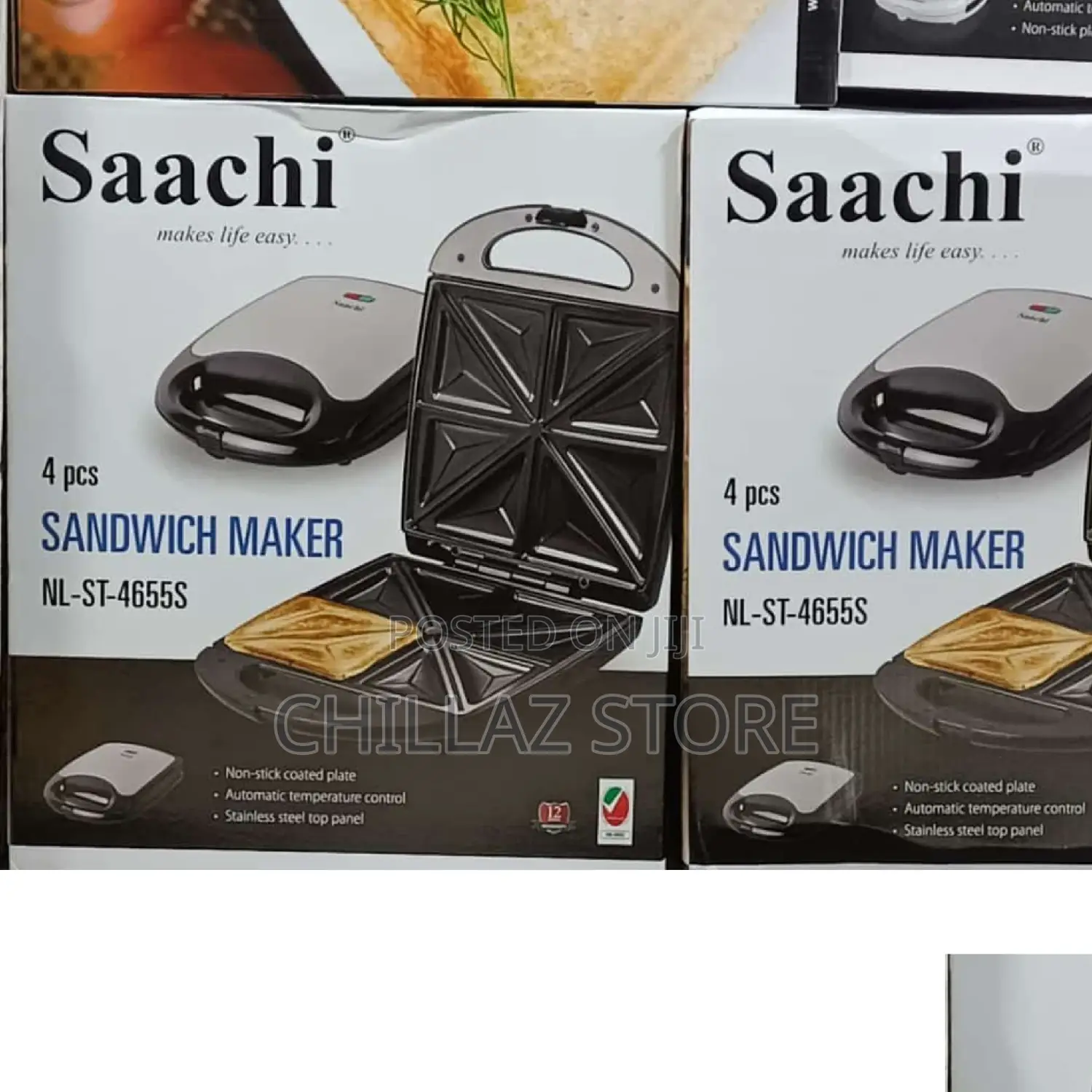 4pcs Slices Saachi Electric Sandwich Maker Toaster, Grill.