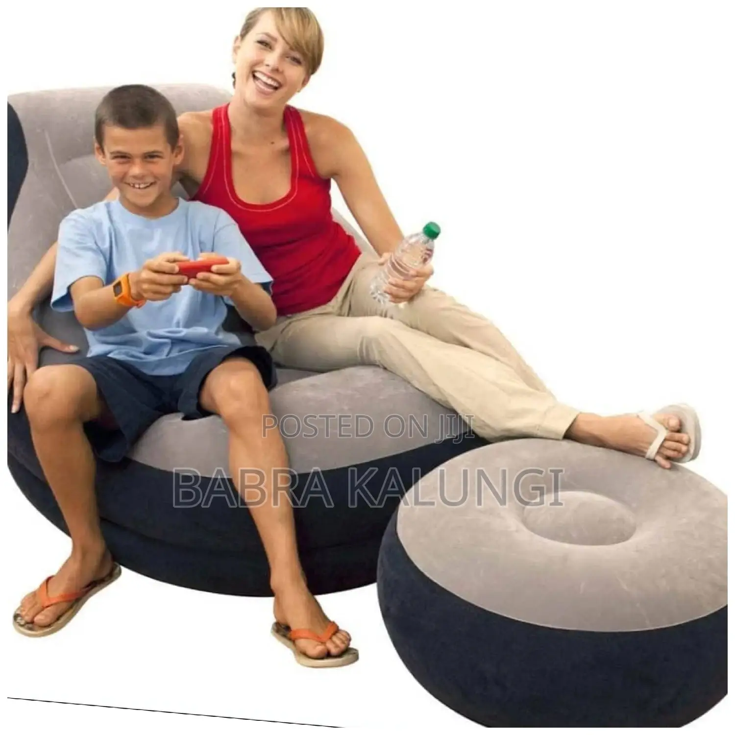Inflatable Ultra Lounge Chair and Ottoman Set
