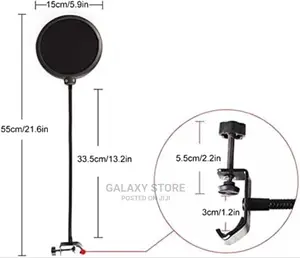 Pop Filter for Microphone Absorber Filter With Stand Clip