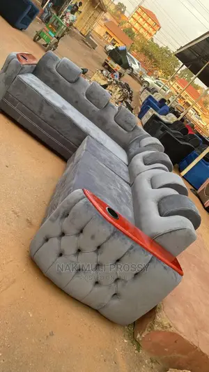 Classy L Shaped Sofa Set 6 Seater Gray