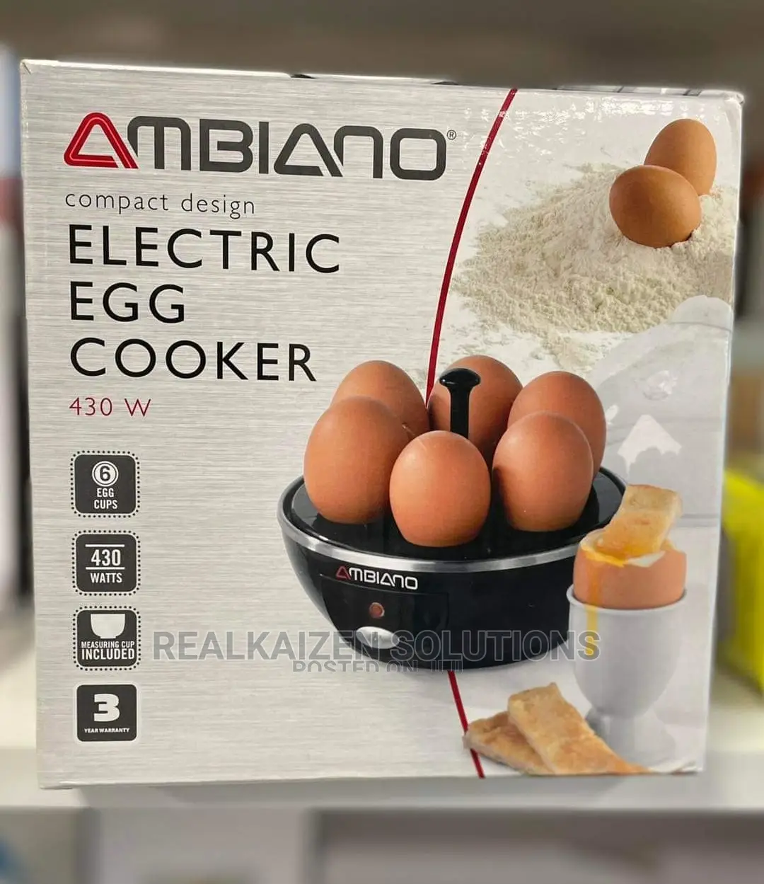 UK AMBIANO Electric Egg Cooker With Tray for Poached Eggs