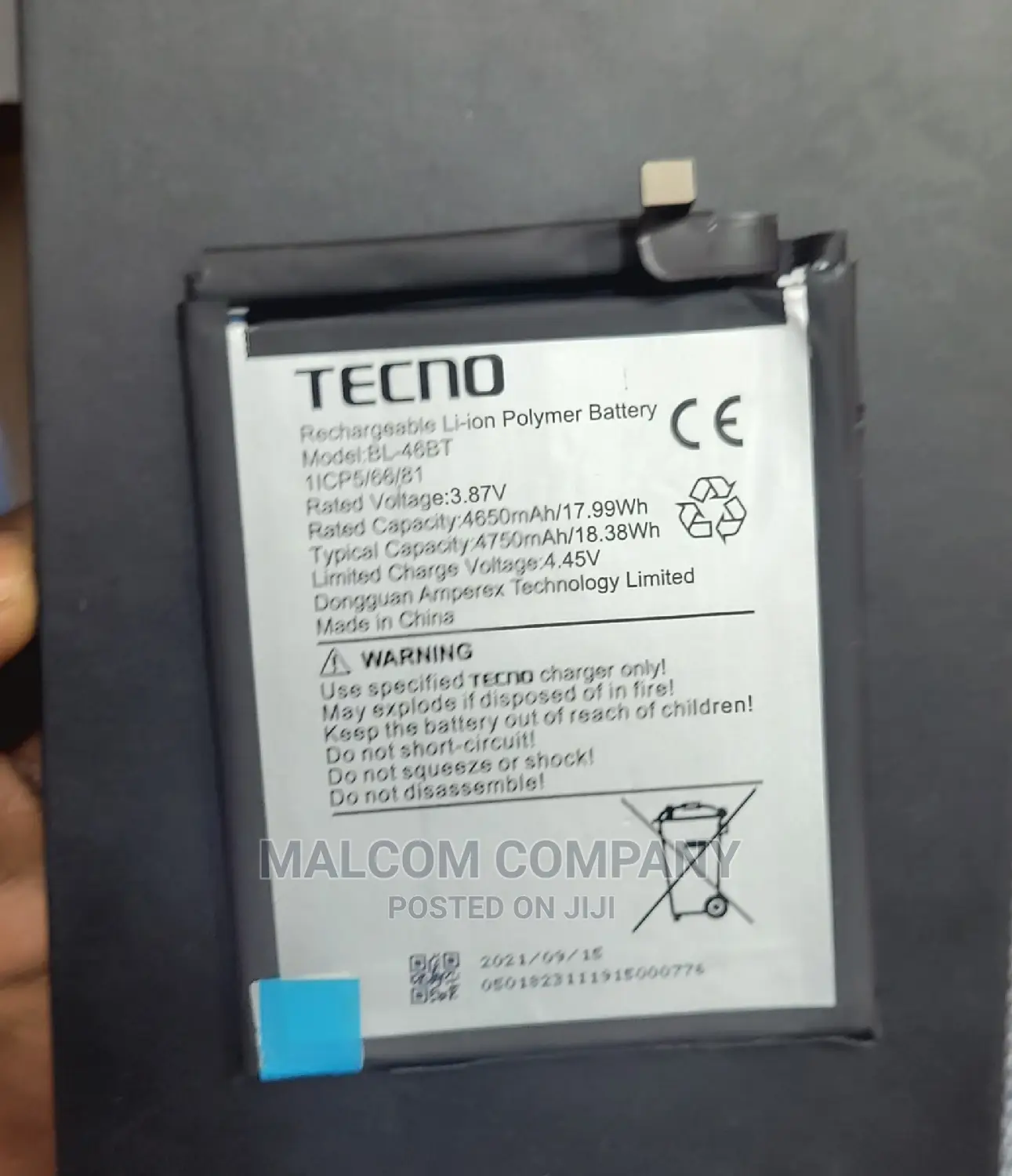 New Original Tecno Batteries