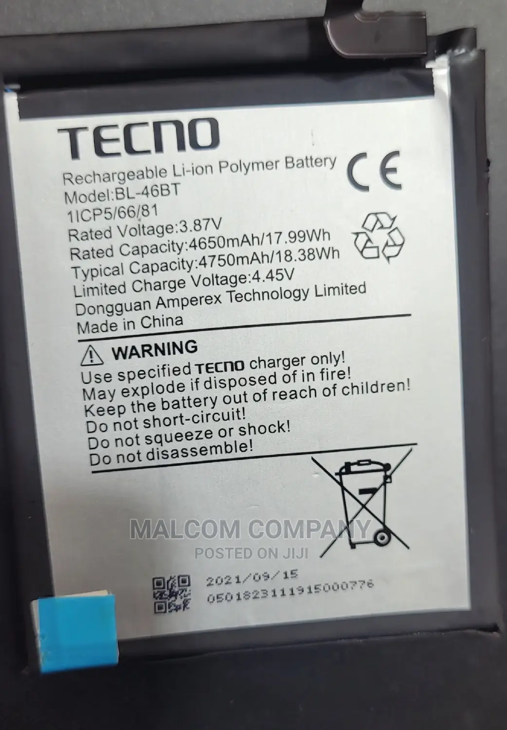 New Original Tecno Batteries