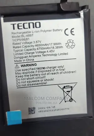 New Original Tecno Batteries