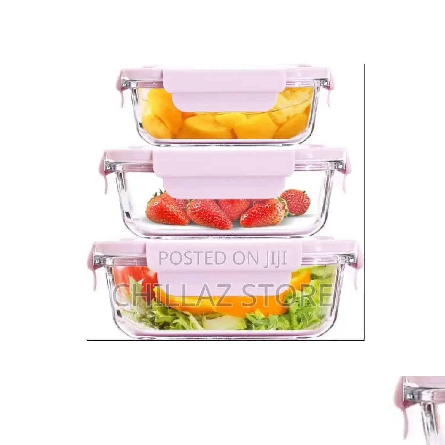 3pcs Glass Food Storage Containers.