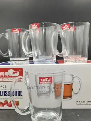 Glass Coffee Mugs Tea Cups Set of 6, Tea, Milk and Coffee