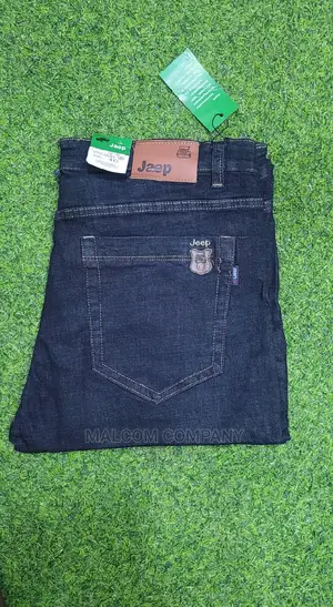 Men Plain Black Jeans Big Size
