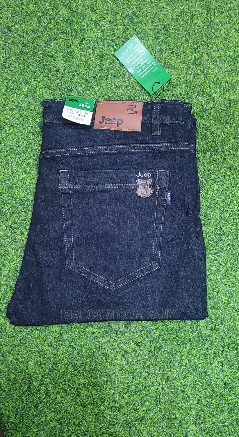 Men Plain Black Jeans Big Size