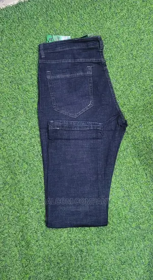 Men Plain Black Jeans Big Size