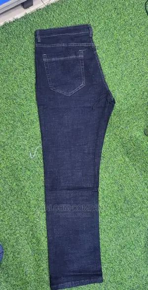 Men Plain Black Jeans Big Size