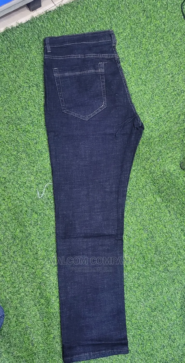 Men Plain Black Jeans Big Size