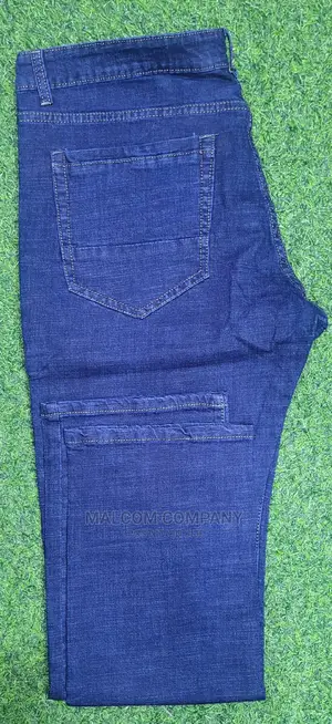 Men Plain Blue Jeans.