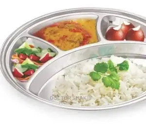 6pcs Stainless Steel Round 4in1 Dinner Plate