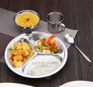 6pcs Stainless Steel Round 4in1 Dinner Plate