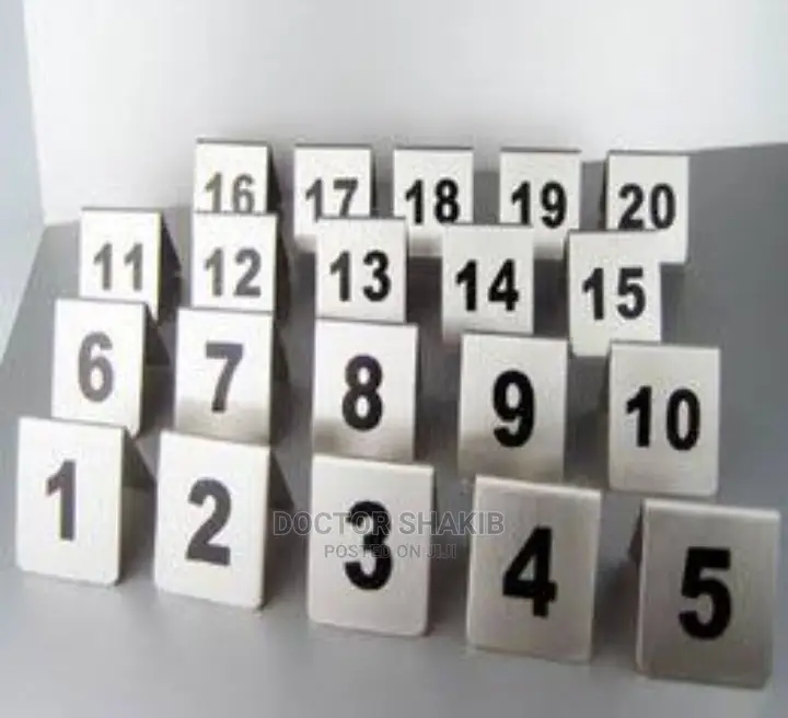 1-20 Table Number Plate for Resistant Hotel Bar